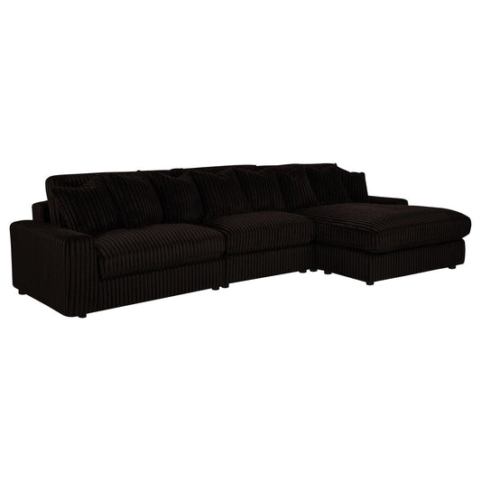 Blaine Upholstered Reversible Chaise Sectional Sofa Chocolate