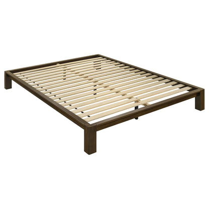 Gislen Eastern King Easy Assembly Wood Platform Bed Walnut