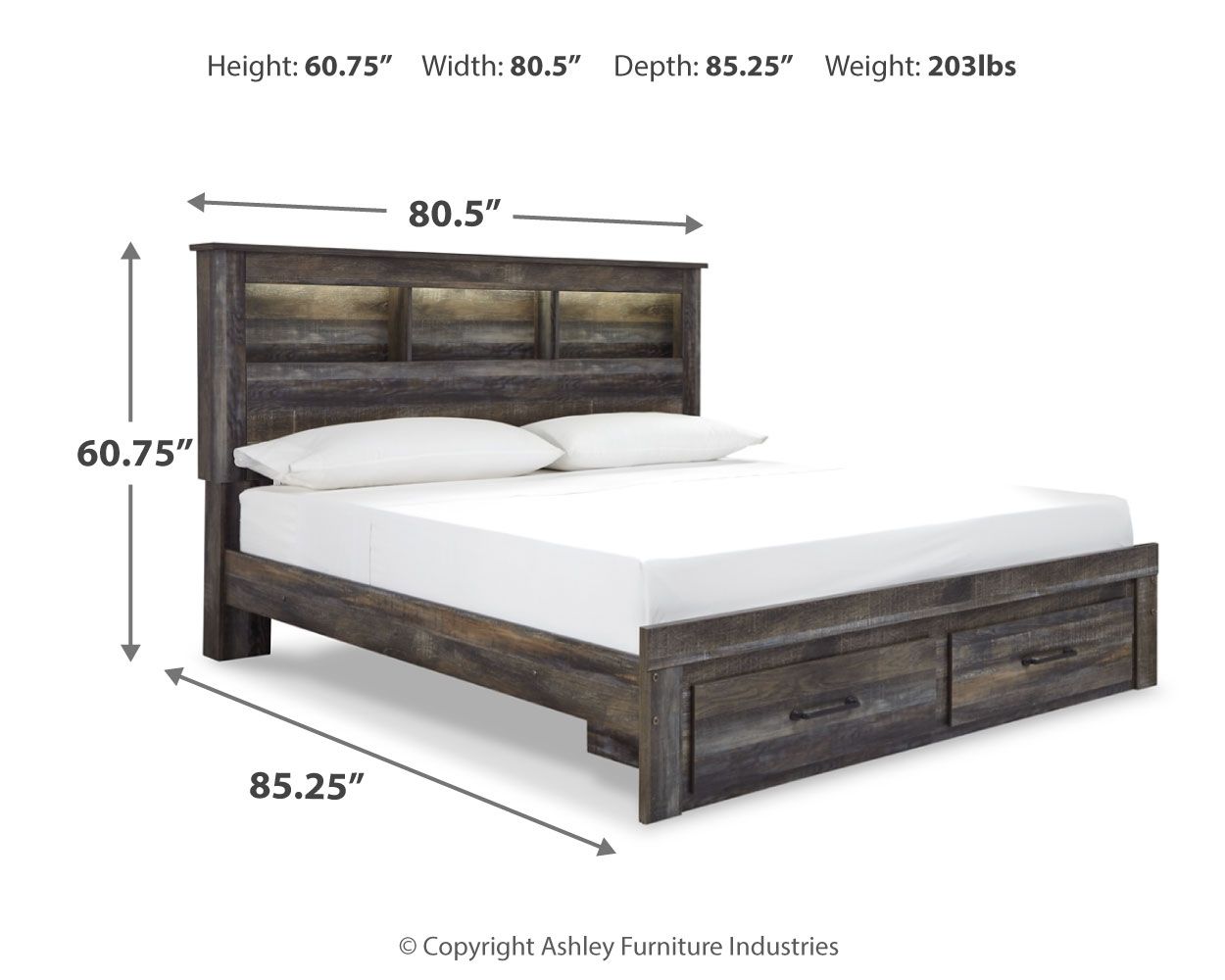 Drystan - Panel Bookcase Bed