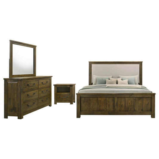 Doherty 4-piece Eastern King Bedroom Set Rustic Brown