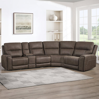 Gaia - 5 Piece P2 Power Sectional - Sable