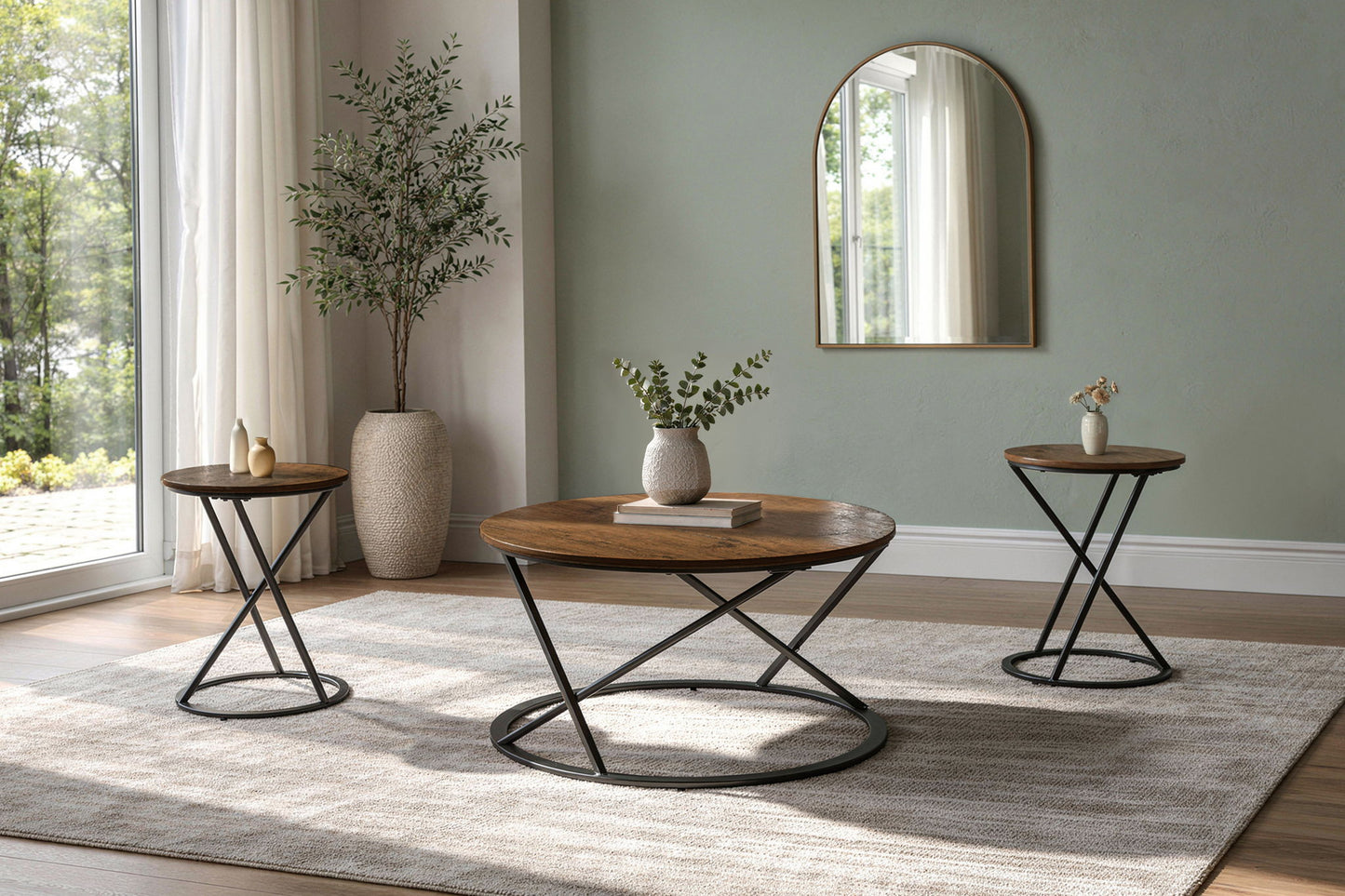 Emery - 3 Piece Occasional Set (1 Coffee & 2 End Tables) - White / Black