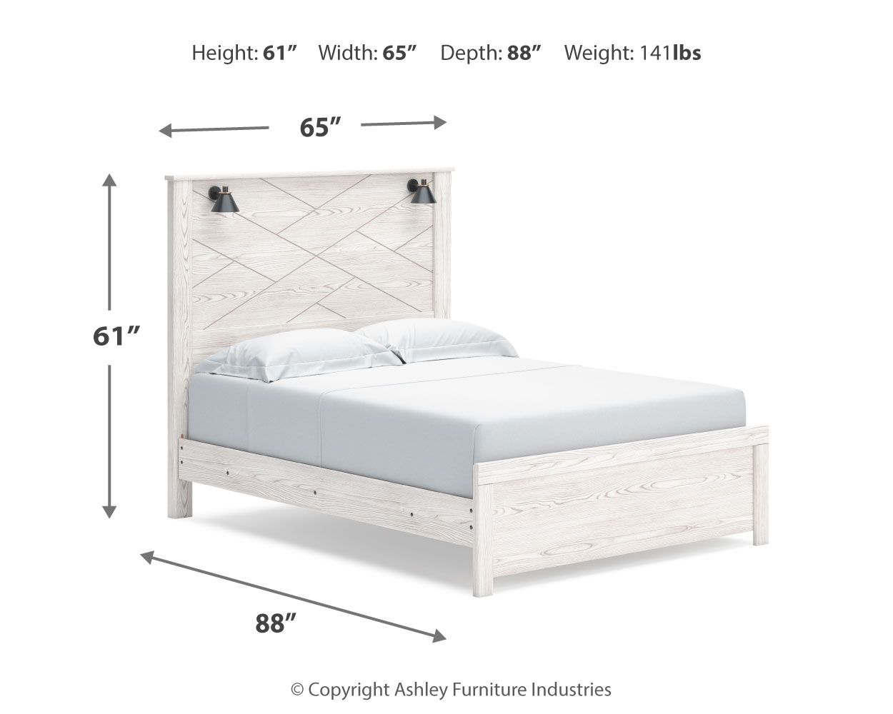 Gerridan - Panel Bed With Sconces
