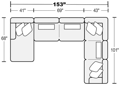 Titan - Sectional With Comfort Coil Seating And Accent Pillows Included