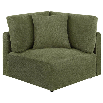Elysia Fabric Upholstered Modular Corner Chair Green