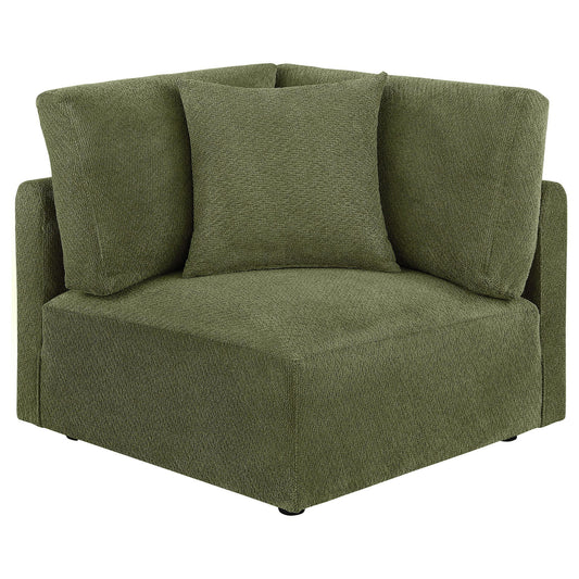 Elysia Fabric Upholstered Modular Corner Chair Green