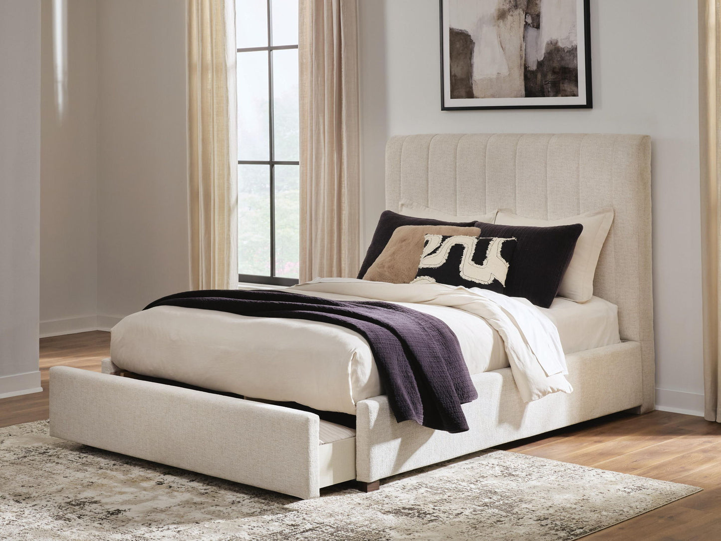 Brizmore - Queen Upholstered Storage Bed - Beige