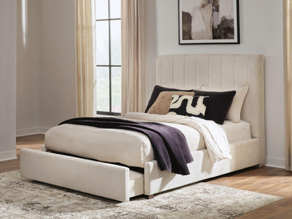 Brizmore - Queen Upholstered Storage Bed - Beige