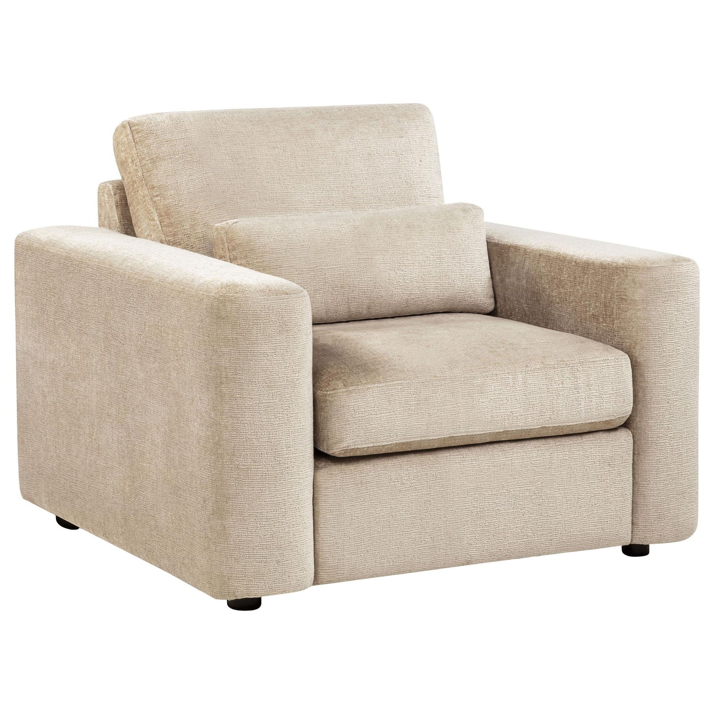Amador Chenille Upholstered Track Arm Accent Chair Camel