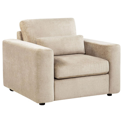 Amador Chenille Upholstered Track Arm Accent Chair Camel