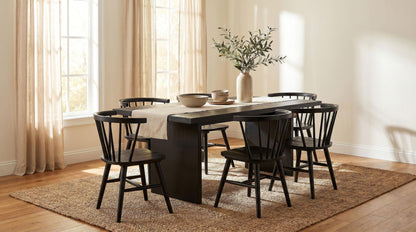 Decker 7-piece 82-inch Rectangular Dining Set Black