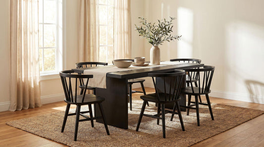 Decker 7-piece 82-inch Rectangular Dining Set Black