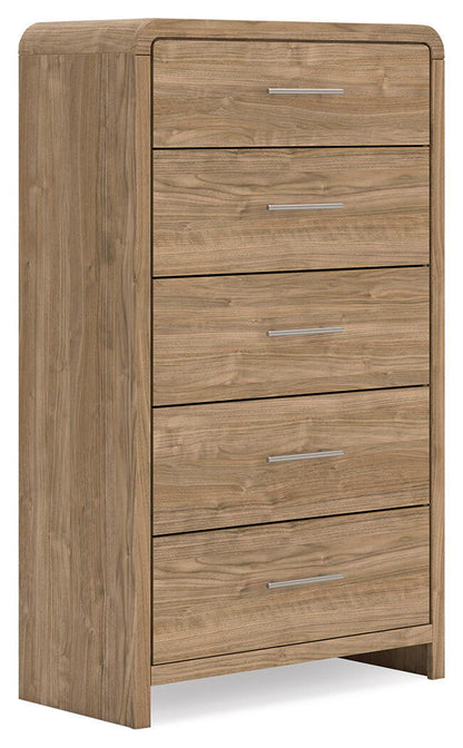 Gramburg - Five Drawer Chest - Warm Natural Brown