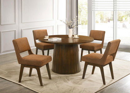 Galindo 5-piece 52-inch Round Dining Set Nutmeg and Walnut