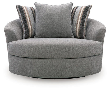 Creston Heights - Oversized Swivel Accent Chair - Smolder
