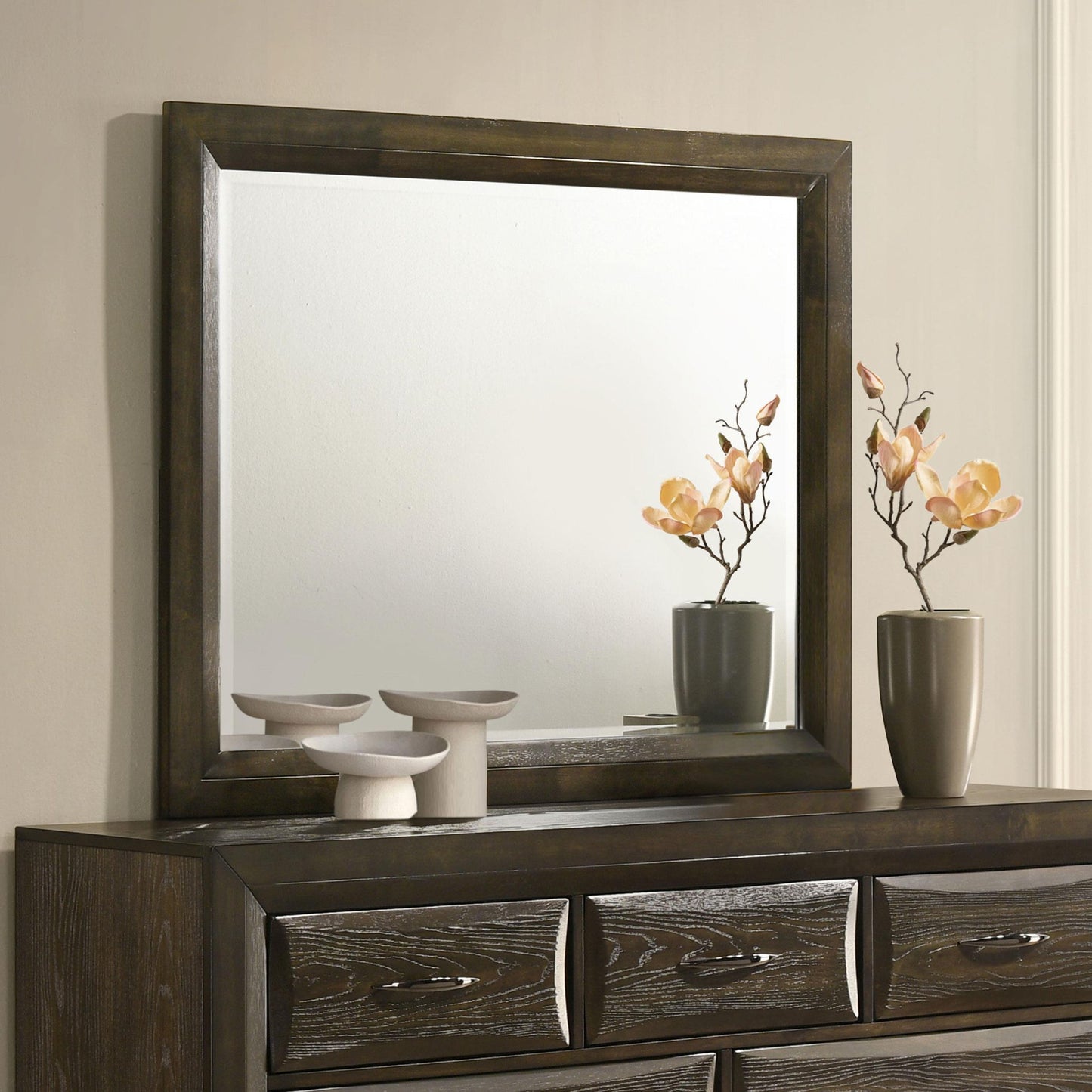 Atlas Bedroom Dresser Mirror Dark Oak