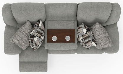 Trifecta - Sofa With 3 Recliners and Drop Down Table