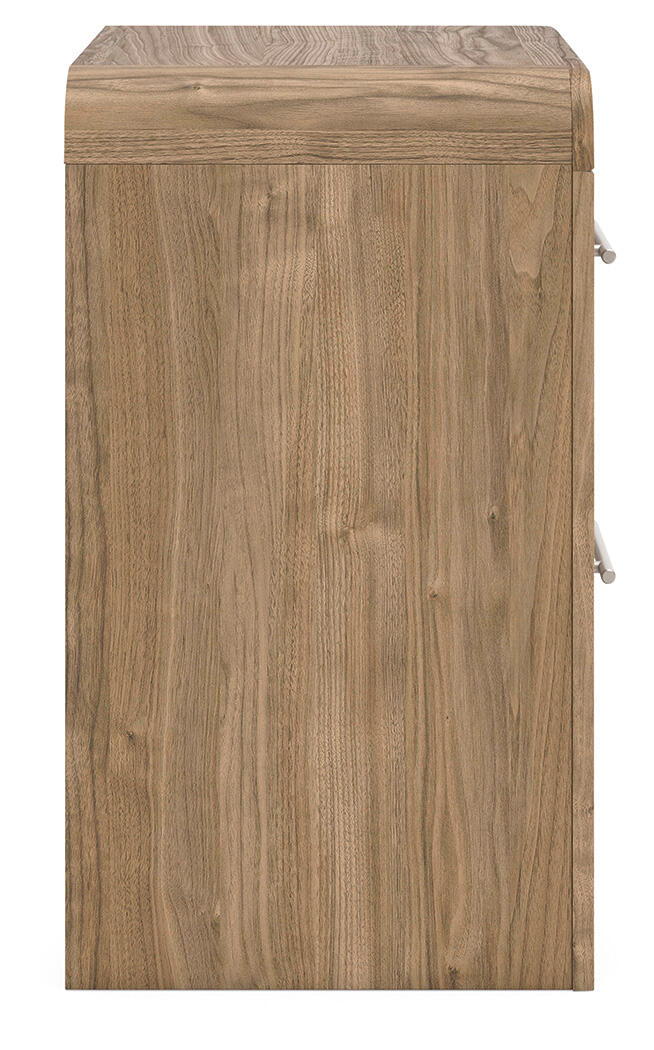 Gramburg - Two Drawer Night Stand - Warm Natural Brown