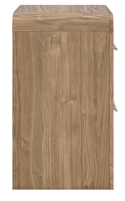 Gramburg - Two Drawer Night Stand - Warm Natural Brown