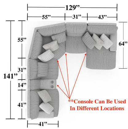 Abraxas - 6 Piece Reclining Sectional