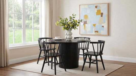 Hamlyn 5-piece Round Wood Dining Set Black
