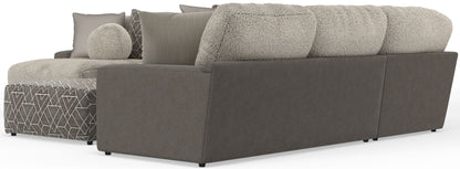 Canyon - 4 Piece Sectional With Cuddler Seat Cushions, Included Accent Pillows And Cocktail Ottoman (Left Side Facing Chaise) - Umber