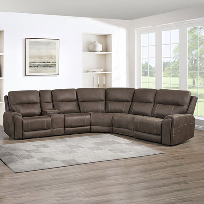 Gaia - 6 Piece P2 Power Sectional - Brown