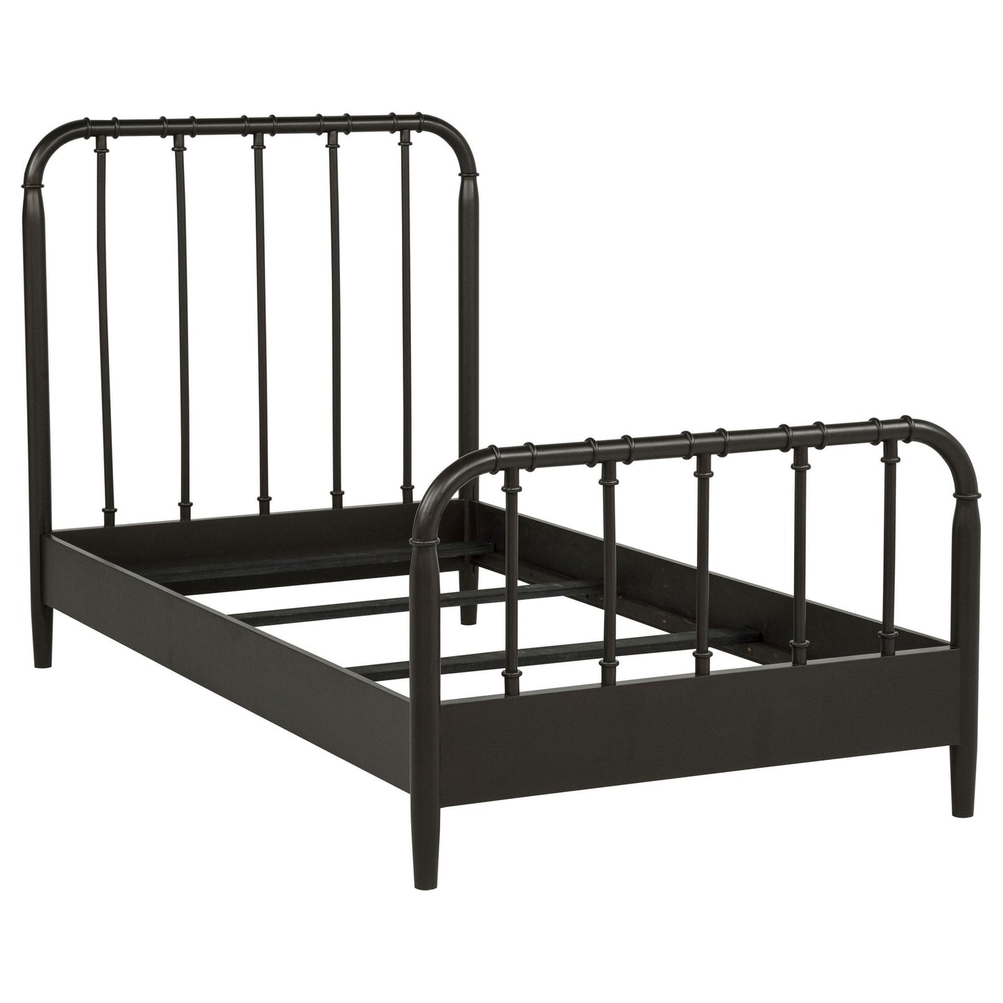 Rocco All Wood Water Pipe Open Frame Twin Bed Dark Bronze