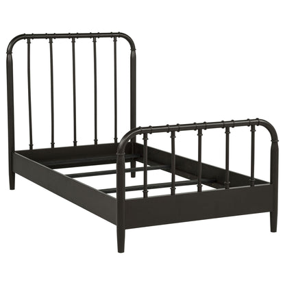Rocco All Wood Water Pipe Open Frame Twin Bed Dark Bronze