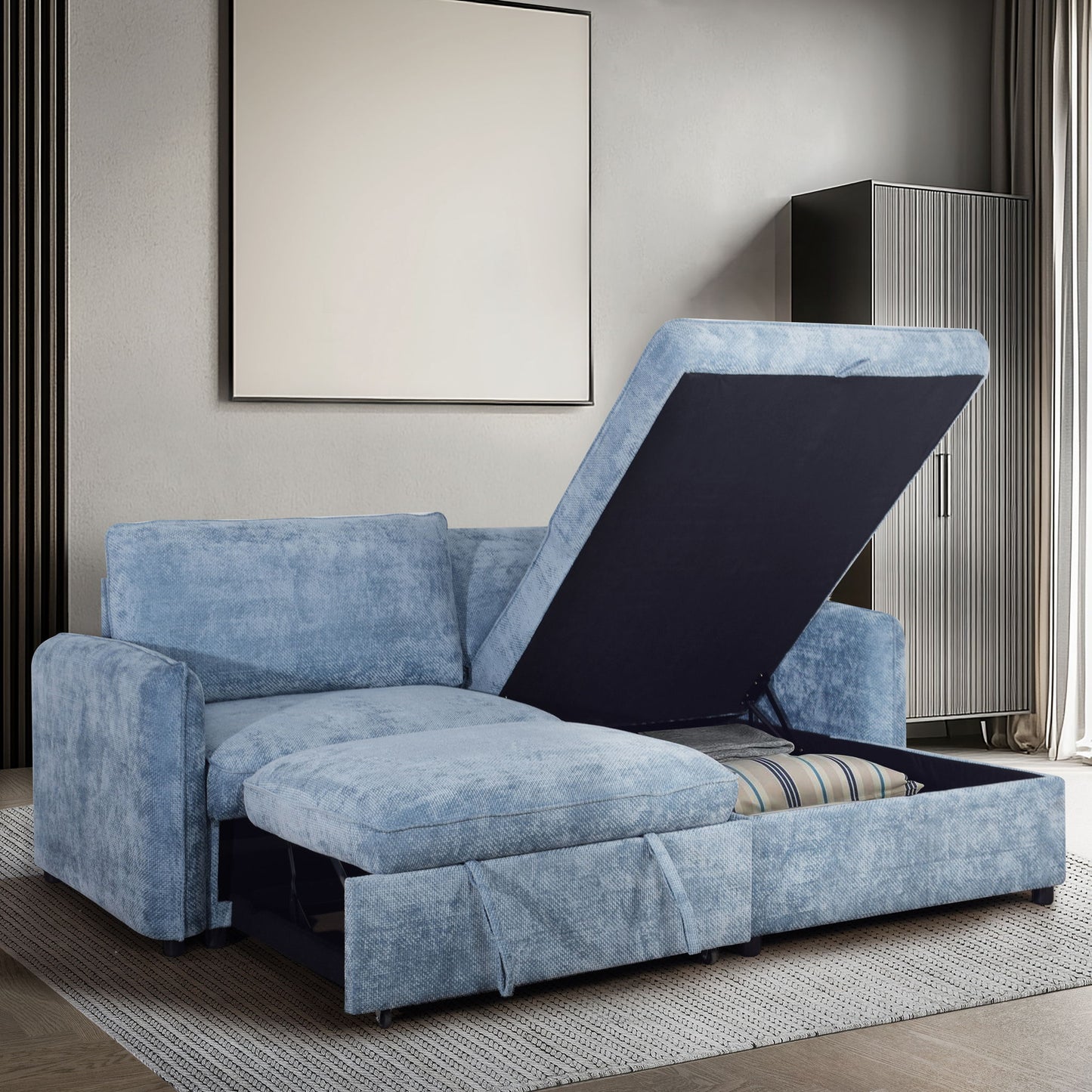 Finn - 2 Piece Sectional (LAF Sofa/Chaise) - Blue
