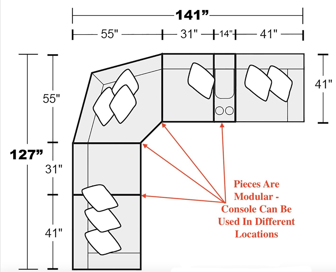 Abraxas - 6 Piece Reclining Sectional