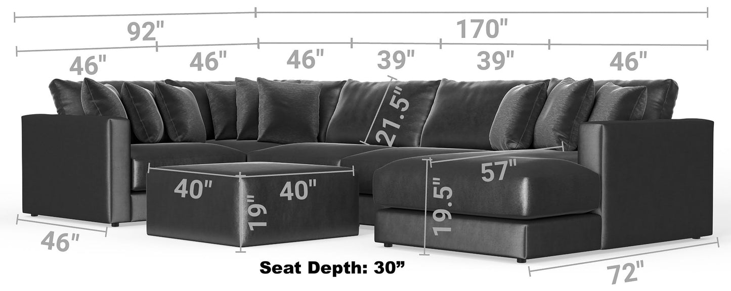 Remington - Modular Sofa And Cocktail Ottoman - Slate