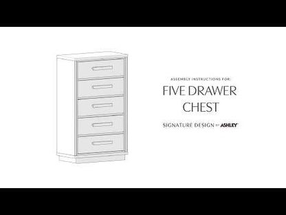 Kozmour - Five Drawer Chest - Black / Brown