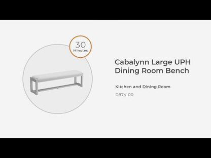 Cabalynn - Large Uph Dining Room Bench - Oatmeal / Light Brown