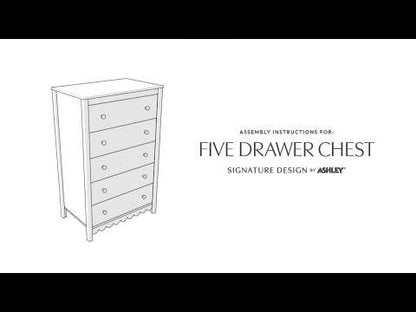 Hallityn - Five Drawer Chest - White