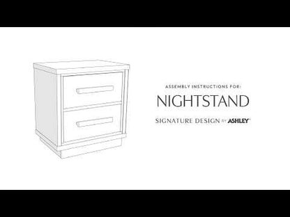 Kozmour - Two Drawer Night Stand - Black / Brown